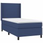 vidaXL Giroletto a Molle con Materasso Blu 90x190 cm in Tessuto