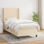 vidaXL Giroletto a Molle con Materasso Crema 80x200 cm inTessuto