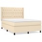 vidaXL Giroletto a Molle con Materasso Crema 140x19 cm in Tessuto