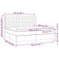 vidaXL Giroletto a Molle con Materasso Marrone Scuro 200x200cm Tessuto