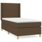 vidaXL Giroletto a Molle con Materasso Marrone Scuro 90x200 cm Tessuto