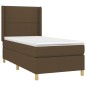 vidaXL Giroletto a Molle con Materasso Marrone Scuro 90x200 cm Tessuto