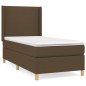 vidaXL Giroletto a Molle con Materasso Marrone Scuro 100x200cm Tessuto