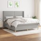 vidaXL Giroletto a Molle con Materasso Grigio Chiaro180x200 cm Tessuto
