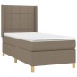vidaXL Giroletto a Molle con Materasso Tortora 90x190 cm in Tessuto