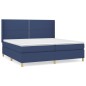 vidaXL Giroletto a Molle con Materasso Blu 200x200 cm in Tessuto