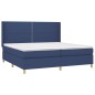 vidaXL Giroletto a Molle con Materasso Blu 200x200 cm in Tessuto
