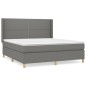 vidaXL Giroletto a Molle con Materasso Grigio Scuro 160x200 cm Tessuto