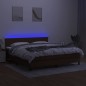 vidaXL Letto a Molle Materasso e LED Marrone Scuro 160x200 cm Tessuto vidaXL Letto a Molle Materasso e LED Marrone Scuro 160x200 cm Tessuto