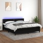 vidaXL Letto a Molle con Materasso e LED Nero 180x200cm in Tessuto vidaXL Letto a Molle con Materasso e LED Nero 180x200cm in Tessuto