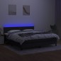 vidaXL Letto a Molle con Materasso e LED Nero 180x200cm in Tessuto vidaXL Letto a Molle con Materasso e LED Nero 180x200cm in Tessuto