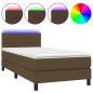 vidaXL Letto a Molle Materasso e LED Marrone Scuro 80x200cm in Tessuto vidaXL Letto a Molle Materasso e LED Marrone Scuro 80x200cm in Tessuto