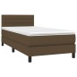 vidaXL Letto a Molle Materasso e LED Marrone Scuro 80x200cm in Tessuto vidaXL Letto a Molle Materasso e LED Marrone Scuro 80x200cm in Tessuto