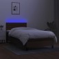 vidaXL Letto a Molle Materasso e LED Marrone Scuro 80x200cm in Tessuto vidaXL Letto a Molle Materasso e LED Marrone Scuro 80x200cm in Tessuto