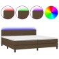 vidaXL Letto a Molle Materasso e LED MarroneScuro 200x200cm in Tessuto vidaXL Letto a Molle Materasso e LED MarroneScuro 200x200cm in Tessuto