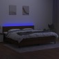 vidaXL Letto a Molle Materasso e LED MarroneScuro 200x200cm in Tessuto vidaXL Letto a Molle Materasso e LED MarroneScuro 200x200cm in Tessuto