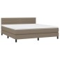 vidaXL Letto a Molle con Materasso e LED Tortora 160x200 cm in Tessuto