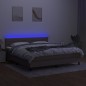 vidaXL Letto a Molle con Materasso e LED Tortora 160x200 cm in Tessuto