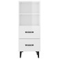 Credenza 34,5x34x90 cm in Legno Multistrato Bianco Lucido Credenza 34,5x34x90 cm in Legno Multistrato Bianco Lucido
