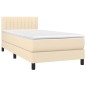 vidaXL Letto a Molle con Materasso e LED Crema 90x190 cm in Tessuto vidaXL Letto a Molle con Materasso e LED Crema 90x190 cm in Tessuto