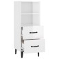Credenza 34,5x34x90 cm in Legno Multistrato Bianco Lucido Credenza 34,5x34x90 cm in Legno Multistrato Bianco Lucido