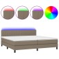 vidaXL Letto a Molle Materasso e LED tortora 200x200cm in Tessuto vidaXL Letto a Molle Materasso e LED tortora 200x200cm in Tessuto