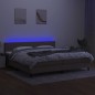 vidaXL Letto a Molle Materasso e LED tortora 200x200cm in Tessuto vidaXL Letto a Molle Materasso e LED tortora 200x200cm in Tessuto