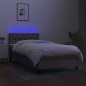 vidaXL Letto a Molle con Materasso e LED Tortora 80x200 cm in Tessuto vidaXL Letto a Molle con Materasso e LED Tortora 80x200 cm in Tessuto