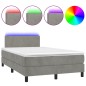 vidaXL Letto a Molle Materasso e LED Grigio Chiaro 120x200 cm Velluto vidaXL Letto a Molle Materasso e LED Grigio Chiaro 120x200 cm Velluto