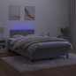 vidaXL Letto a Molle Materasso e LED Grigio Chiaro 120x200 cm Velluto vidaXL Letto a Molle Materasso e LED Grigio Chiaro 120x200 cm Velluto