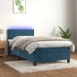 vidaXL Letto a Molle con Materasso e LED Blu Scuro 100x200 cm vidaXL Letto a Molle con Materasso e LED Blu Scuro 100x200 cm