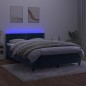 vidaXL Letto a Molle con Materasso e LED Blu Scuro 140x190 cm vidaXL Letto a Molle con Materasso e LED Blu Scuro 140x190 cm