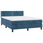 vidaXL Letto a Molle con Materasso e LED Blu Scuro 140x190 cm vidaXL Letto a Molle con Materasso e LED Blu Scuro 140x190 cm