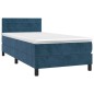 vidaXL Letto a Molle con Materasso e LED Blu Scuro 90x190cm in Velluto