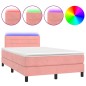 vidaXL Letto a Molle con Materasso e LED Rosa 120x200 cm in Velluto vidaXL Letto a Molle con Materasso e LED Rosa 120x200 cm in Velluto