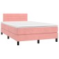 vidaXL Letto a Molle con Materasso e LED Rosa 120x200 cm in Velluto vidaXL Letto a Molle con Materasso e LED Rosa 120x200 cm in Velluto