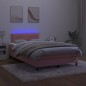 vidaXL Letto a Molle con Materasso e LED Rosa 120x200 cm in Velluto vidaXL Letto a Molle con Materasso e LED Rosa 120x200 cm in Velluto