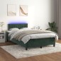 vidaXL Letto a Molle con Materasso e LED Verde Scuro 120x200cm Velluto vidaXL Letto a Molle con Materasso e LED Verde Scuro 120x200cm Velluto