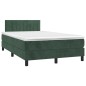 vidaXL Letto a Molle con Materasso e LED Verde Scuro 120x200cm Velluto vidaXL Letto a Molle con Materasso e LED Verde Scuro 120x200cm Velluto