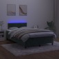 vidaXL Letto a Molle con Materasso e LED Verde Scuro 120x200cm Velluto vidaXL Letto a Molle con Materasso e LED Verde Scuro 120x200cm Velluto