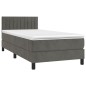 vidaXL Letto a Molle con Materasso e LED Grigio Scuro 90x200cm Velluto