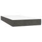 vidaXL Letto a Molle con Materasso e LED Grigio Scuro 90x200cm Velluto