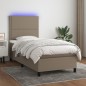 vidaXL Letto a Molle con Materasso e LED Tortora 90x200 cm in Tessuto vidaXL Letto a Molle con Materasso e LED Tortora 90x200 cm in Tessuto