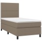 vidaXL Letto a Molle con Materasso e LED Tortora 90x200 cm in Tessuto vidaXL Letto a Molle con Materasso e LED Tortora 90x200 cm in Tessuto