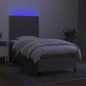 vidaXL Letto a Molle con Materasso e LED Tortora 90x200 cm in Tessuto vidaXL Letto a Molle con Materasso e LED Tortora 90x200 cm in Tessuto