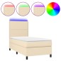 vidaXL Letto a Molle con Materasso e LED Crema 90x190 cm in Tessuto vidaXL Letto a Molle con Materasso e LED Crema 90x190 cm in Tessuto