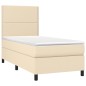 vidaXL Letto a Molle con Materasso e LED Crema 90x190 cm in Tessuto vidaXL Letto a Molle con Materasso e LED Crema 90x190 cm in Tessuto