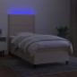 vidaXL Letto a Molle con Materasso e LED Crema 90x190 cm in Tessuto vidaXL Letto a Molle con Materasso e LED Crema 90x190 cm in Tessuto