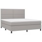 vidaXL Letto a Molle Materasso e LED Grigio Chiaro 160x200 cm Tessuto vidaXL Letto a Molle Materasso e LED Grigio Chiaro 160x200 cm Tessuto