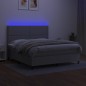 vidaXL Letto a Molle Materasso e LED Grigio Chiaro 160x200 cm Tessuto vidaXL Letto a Molle Materasso e LED Grigio Chiaro 160x200 cm Tessuto
